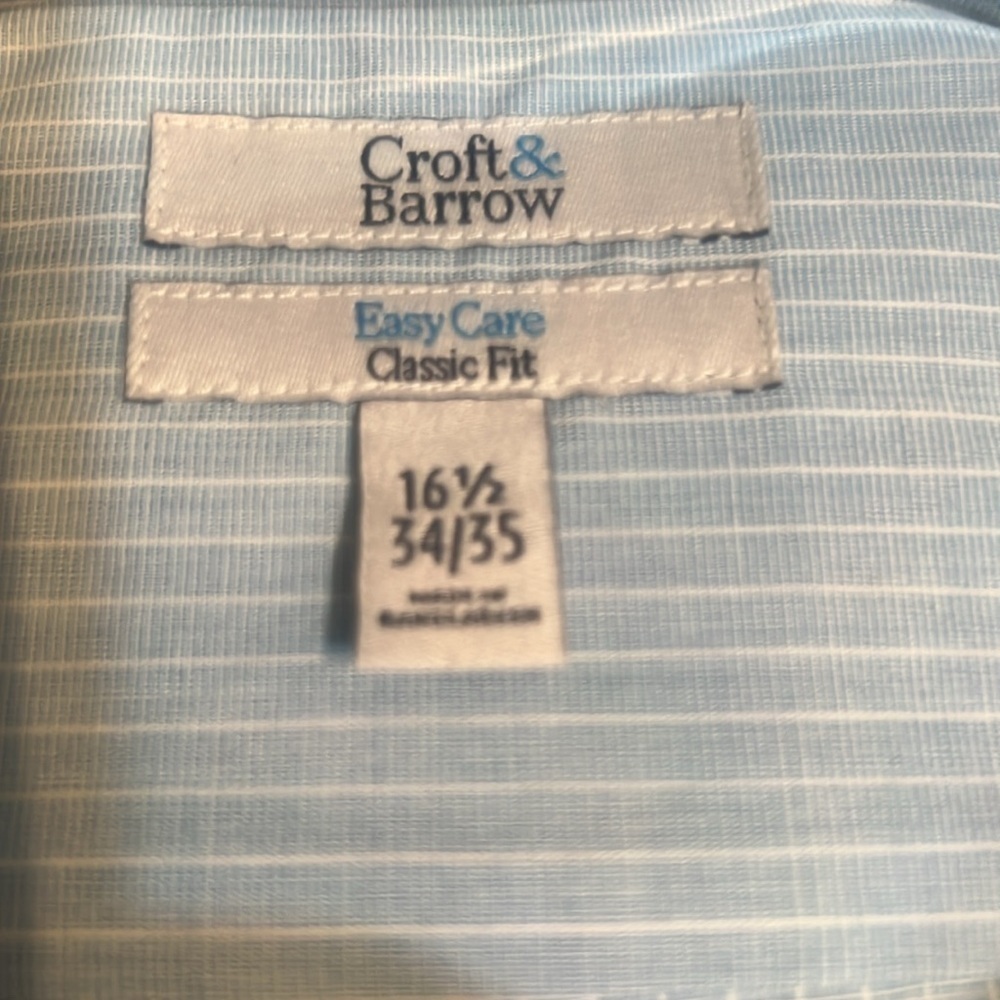 CROFT & BARROW men’s dress shirt long shirt NWT - Picture 3 of 5